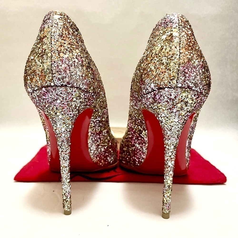 Christian Louboutin Pigalle Follies 100mm. Multi glitter speccio EU 40